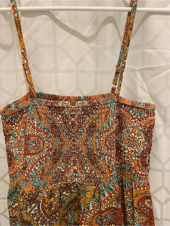 EARTHBOUND Dresses & Skirts - Earthbound Boho Paisley Smocked Sundress in Burnt Orange & Teal